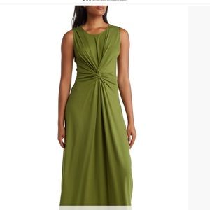 T Tahari Front Twist Maxi Dress L